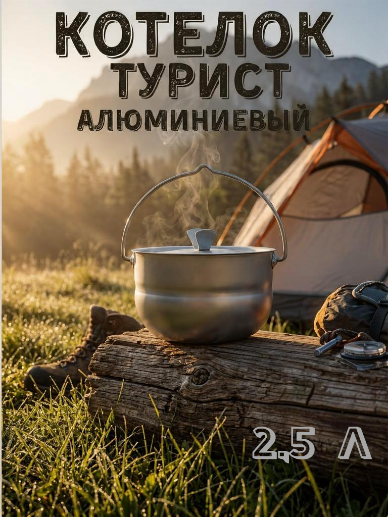 Котелок турист алюминиевый 2,5 л ТМ Калитва
